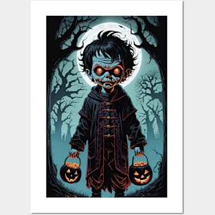 Trick or Treat Zombie Kid Posters and Art